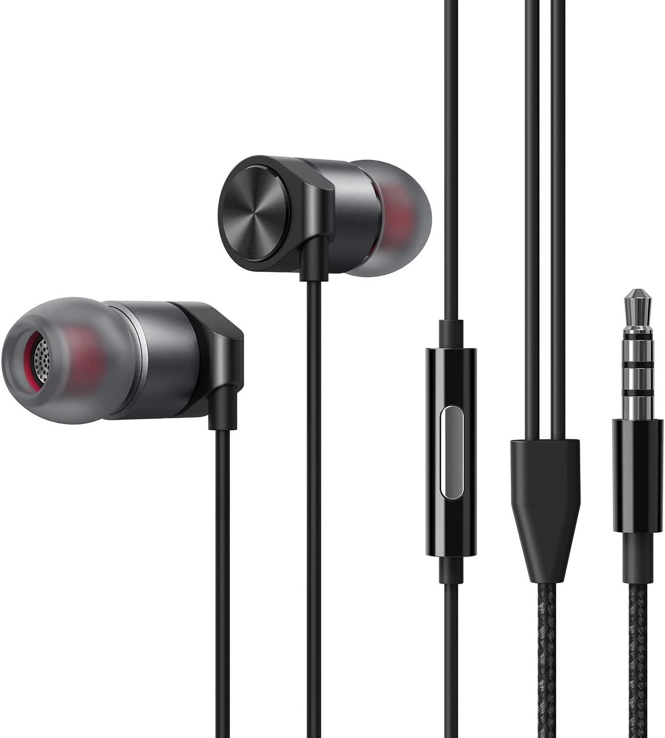 In Ear Headphones Wired Earbud with Line-in Microphone