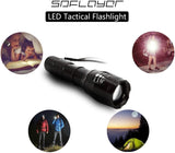 SDFLAYER Adjustable Focus LED Tactical Flashlight Super Bright Zoomable LED Torch with Rechargeable 18650 Lithium Ion Batteries and Charger 5 Modes For Hiking Camping Emergency 1 Battery Included